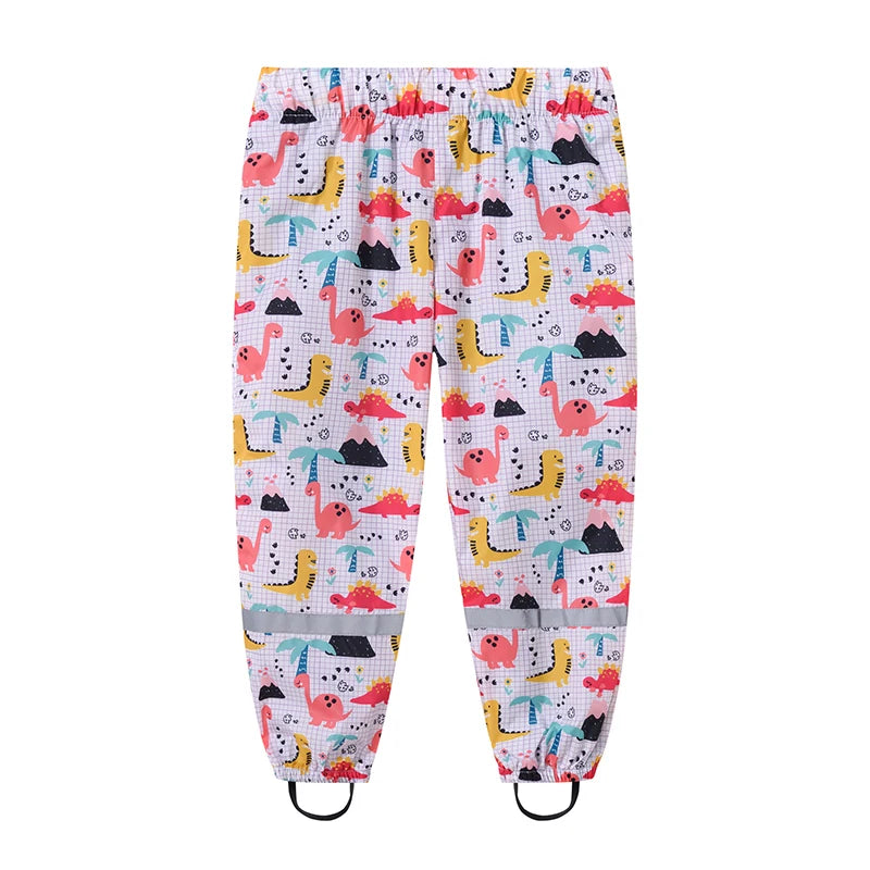 2 3 4 5 6 7 8 Years Girls Waterproof Pants Cute Cartoon Spring And Autumn Kids Pants New Fashion Boys Outdoor Children Clothing