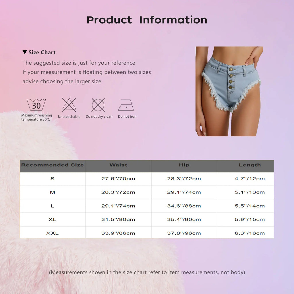 Womens Sexy Denim Hot Chic Short Jeans Pants Ragged Edge Slim Fit Booty Shorts Vacation Beach Daily Casual Clubwear Rave Costume
