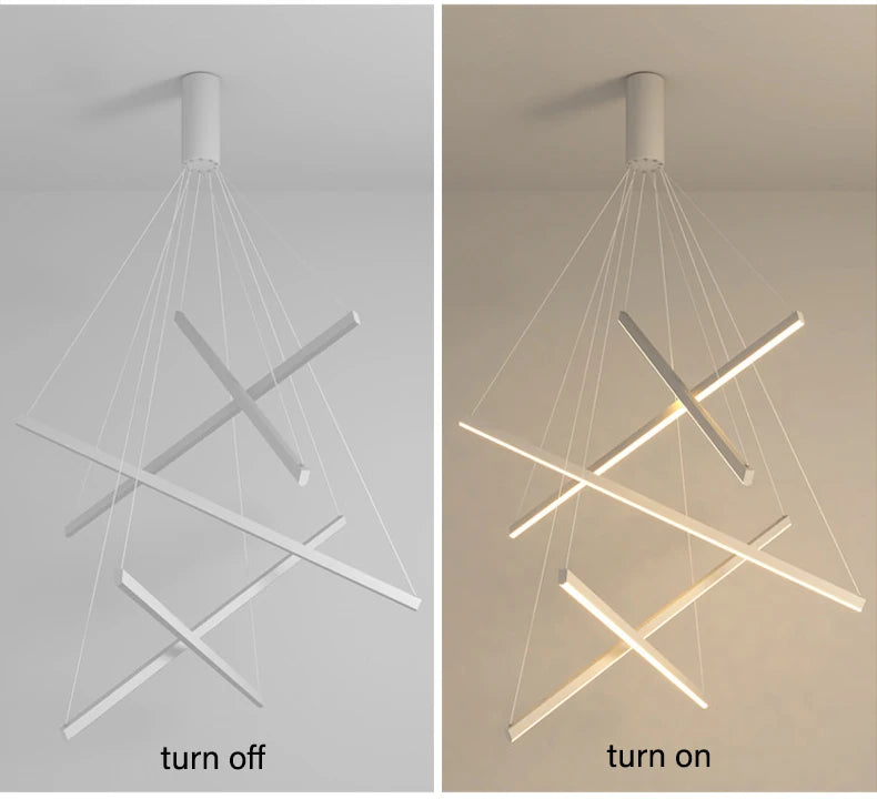 Modern LED Ceiling Chandelier Stair Living Room Pendant Lamp Kitchen Hall Hanging Light Indoor Home Decoration Lighting Fixture