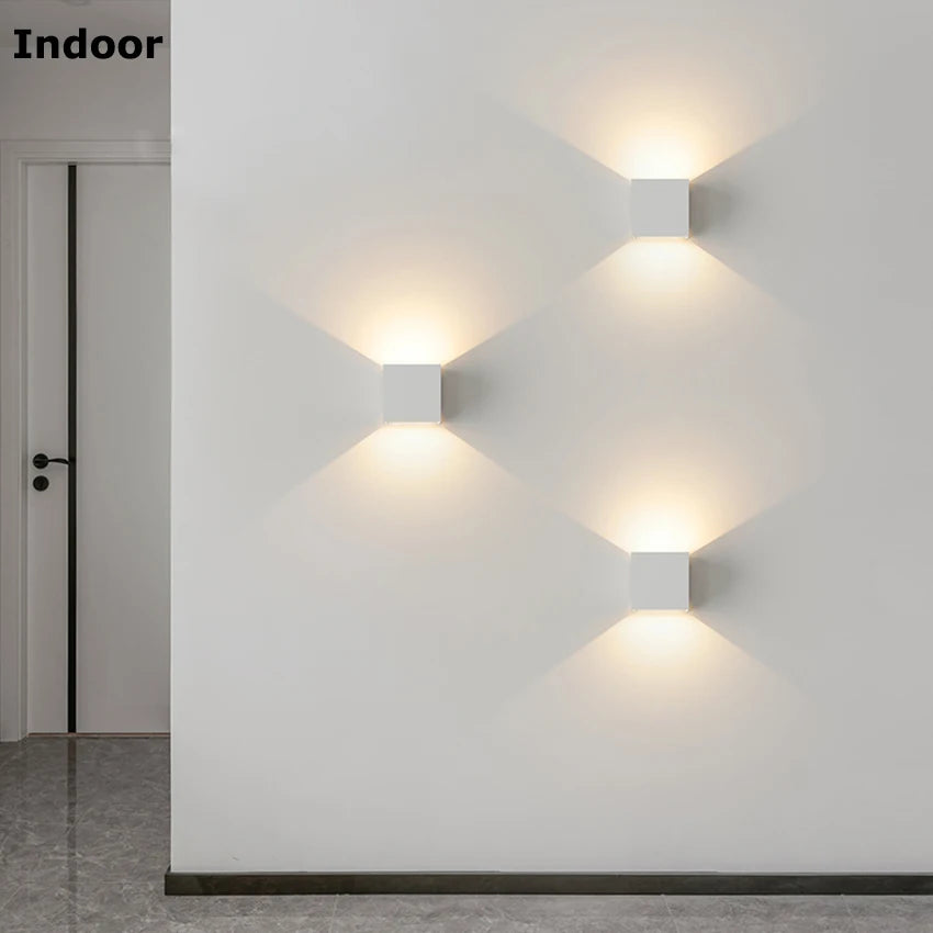 LED 6W/12W Outdoor Waterproof IP65 Wall Light Porch Garden Wall Lamp & Indoor Bedroom Living Room Decoration Lighting Lamp
