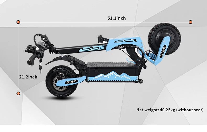 5600W Adult Electric Scooter Dual Motor Top Speed Sport Folding E-Scooter with Detachable Seat