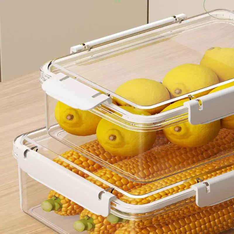 All-in-One Kitchen Organizer, Clear Stackable Containers for Fridge & Lunch, Keeps Fruits Fresh, Saves Time on Meal Prep