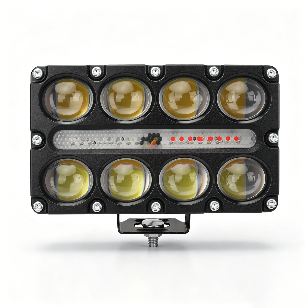 8 Lens Projector Motorcycle LED Spotlight DRL Strobe Flashing Auxiliary Fog Work Light Universal For Car Truck SUV UTV Off‑Road