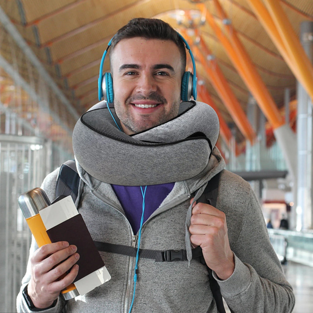 Portable U-shaped Pillow Memory Foam Snail Pillow Soft Noon Break Sleep Pillows Travel Neck Support Travel Neck Pillow