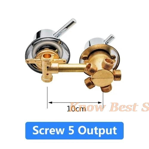 2/3/4/5 Ways Water Outlet Screw Thread Center Distance 10cm  Mixing Valve Brass Bathroom Shower Mixer Faucet Tap Cabin