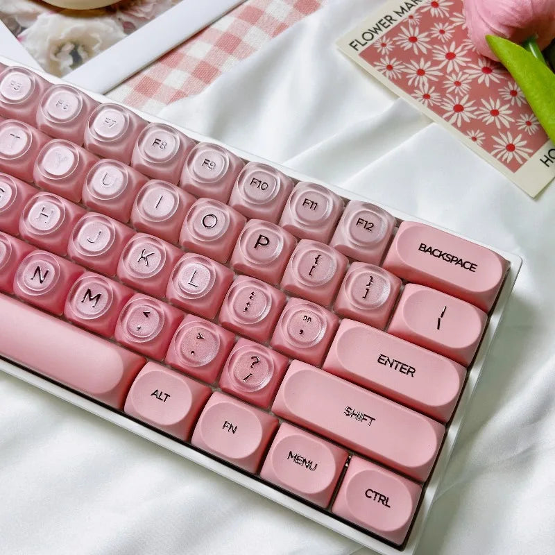 Gradient Purple Black Pink Crystal Keycaps Custom DIY for Gaming Mechanical Keyboard PBT Key Caps Set for Keyboard 68 70 80 90