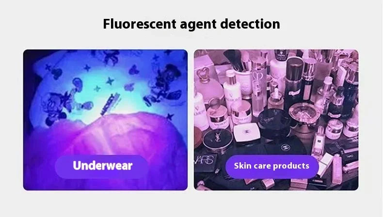 E9 Purple Light Lamp UV Flashlight 365NM Fluorescent Agent Detection USB Charging UV Nail Flashlight Currency Verification Lamp