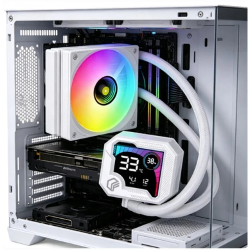 360mm ARGB CPU Liquid Cooler Segment LCD Screen Intelligent Temperature Display AIO PC Cooling Fan