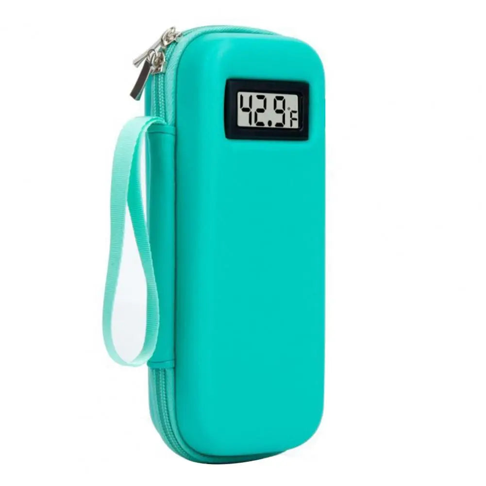 Insulin Refrigerator with Digital Temperature Display, Portable Insulin Cooler with 2 Long-Lasting Ice Packs for 8-12 Hours Cool