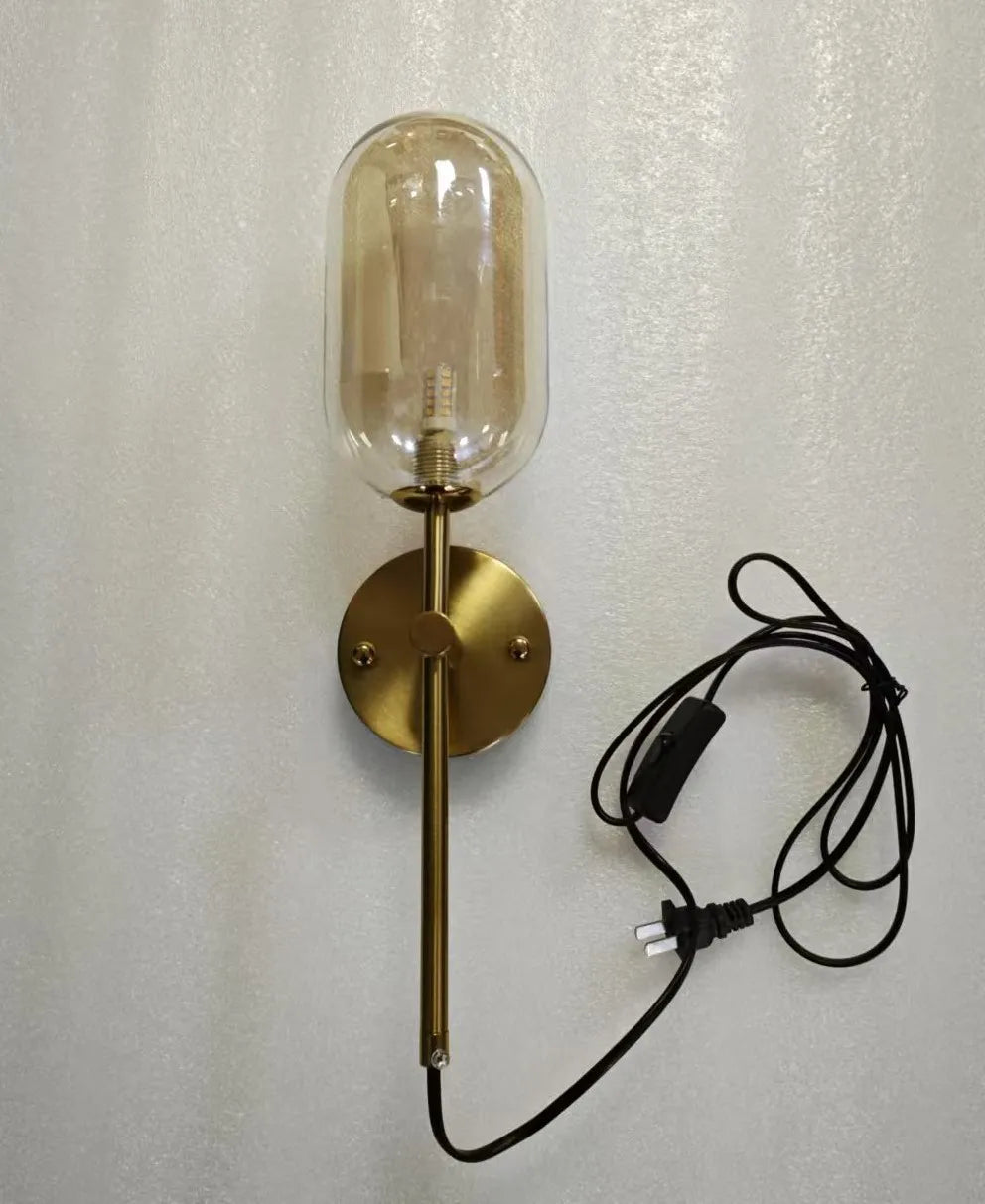 Modern Glass Wall Lamps Nordic Minimalism Creative Living Room Study Decorative Lighting Fixtures LED Bedroom Bedside Wall Light