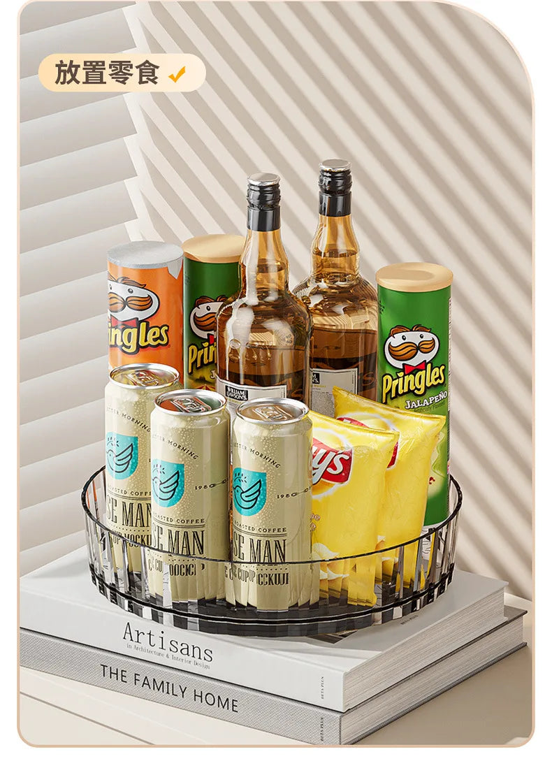 Rotating Kitchen Storage Rack Multi-Functional Desktop Organizer for Cosmetics And Seasonings Entrance Home Organization Box