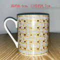 Creative Ceramic Lovers Mug Geometric Pattern Western Food Afternoon Tea Breakfast Cup Coffee Cup Home Decoration Modern