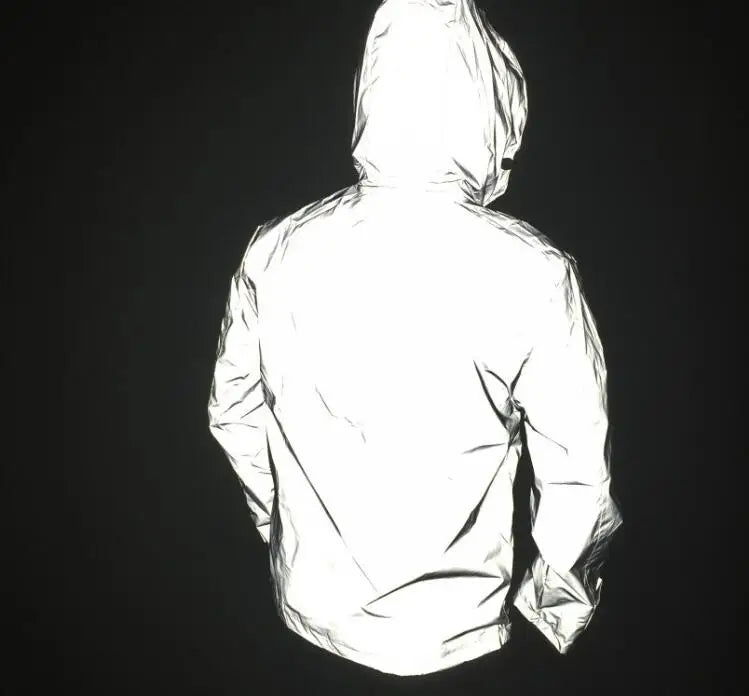 Men Reflective Jacket Spring Coat Night Hoodie Water proof  Run Outwear Tops