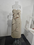 DEAT Elegant Dress Strapless Hollow Out Patchwork Hip Warp Long Women's Evening Party Dresses 2026 Spring New Fashion 35Z4149