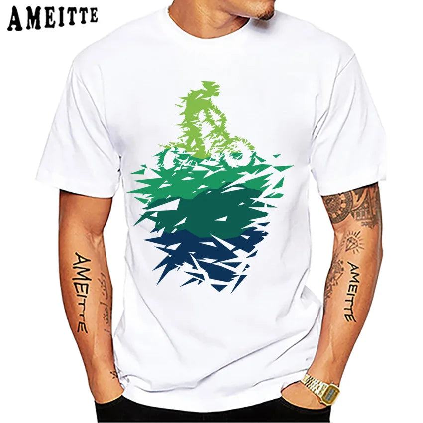 Summer Men Short Sleeve Road Bike Gear Cycling T-Shirt Funny Bicycle Sport TShirt Hip Hop Boy Casual Tops Cool Man Cyclit Tees