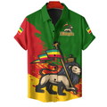 Ethiopia Africa County Flag Map Short Sleeve Shirts For Men Clothes Orthodox Tee National Emblem Graphic Blouses Hawaii Boy Tops