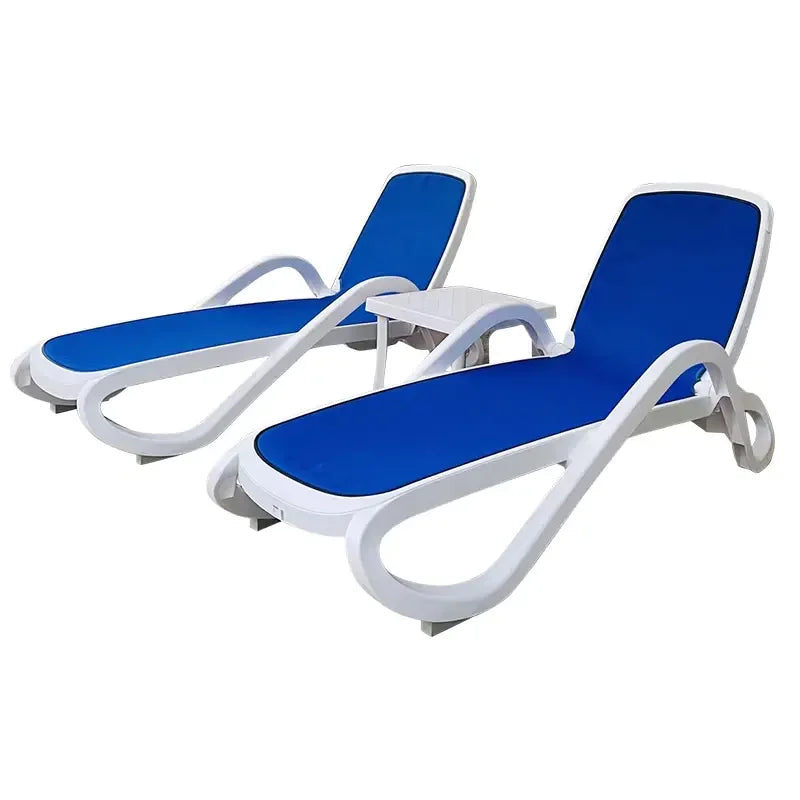 Waterproof Plastic Outside Pool Furniture Outdoor Adjustable Sun Lounge Modern Garden Hotel Daybed Patio Chaise Lounger