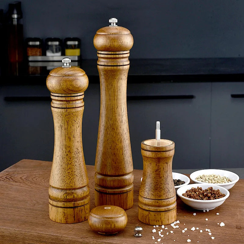 Wood Pepper Grinder,  Salt Mill Pepper Grinder, Salt Shakers with Adjustable Ceramic Rotor Wood Pepper Grinder for Your Kitchen