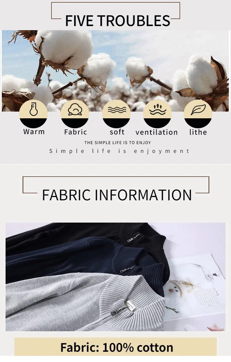 100% pure cotton Knit Autumn Winter 2025 Men's Stretchable Warm Knit Cardigan, Daily Commute Sweater.