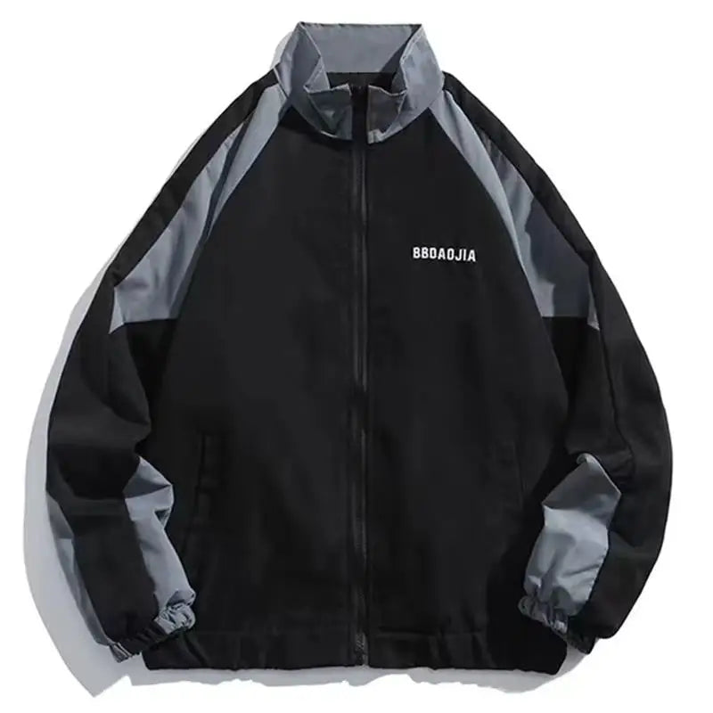 Reflective Striped Jacket Windbreaker Coat 2024 Men Hip Hop Streetwear Zipper Up Jacket Harajuku Thin Coats Sports Black Blue