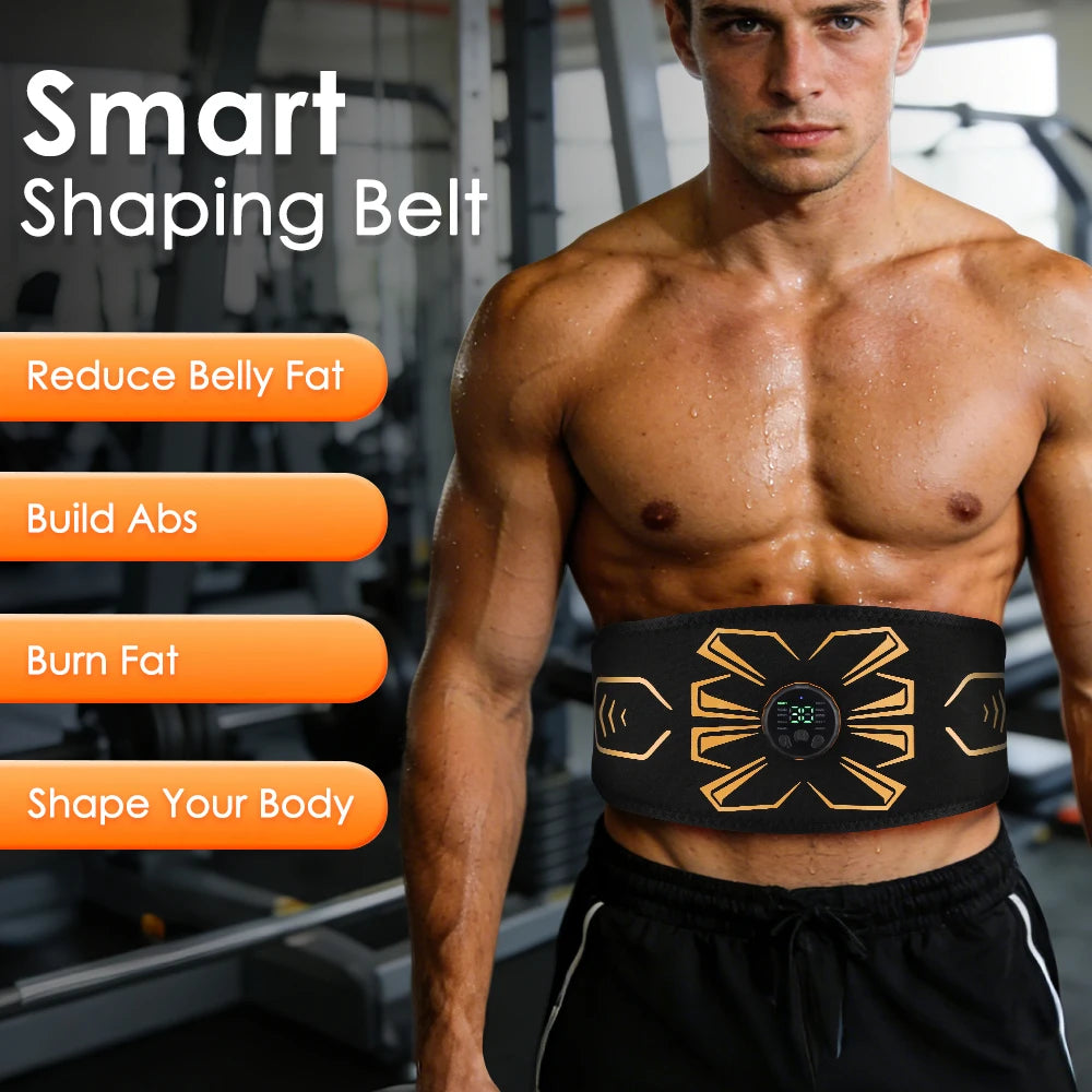 Muscle Toner Abdominal Toning Belt Smart EMS Muscle Stimulator Fat Burning Ab Trainer Weight Loss Fitness Equipment For Home Gym
