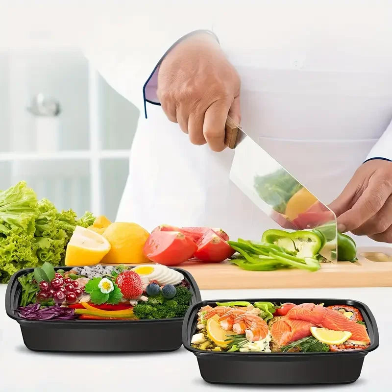 1-100pcs Food Packing Boxes Disposable Meal Storage Lunch Containers for Fridge Camping Picnic BBQ Party Rectangular Bento Boxes