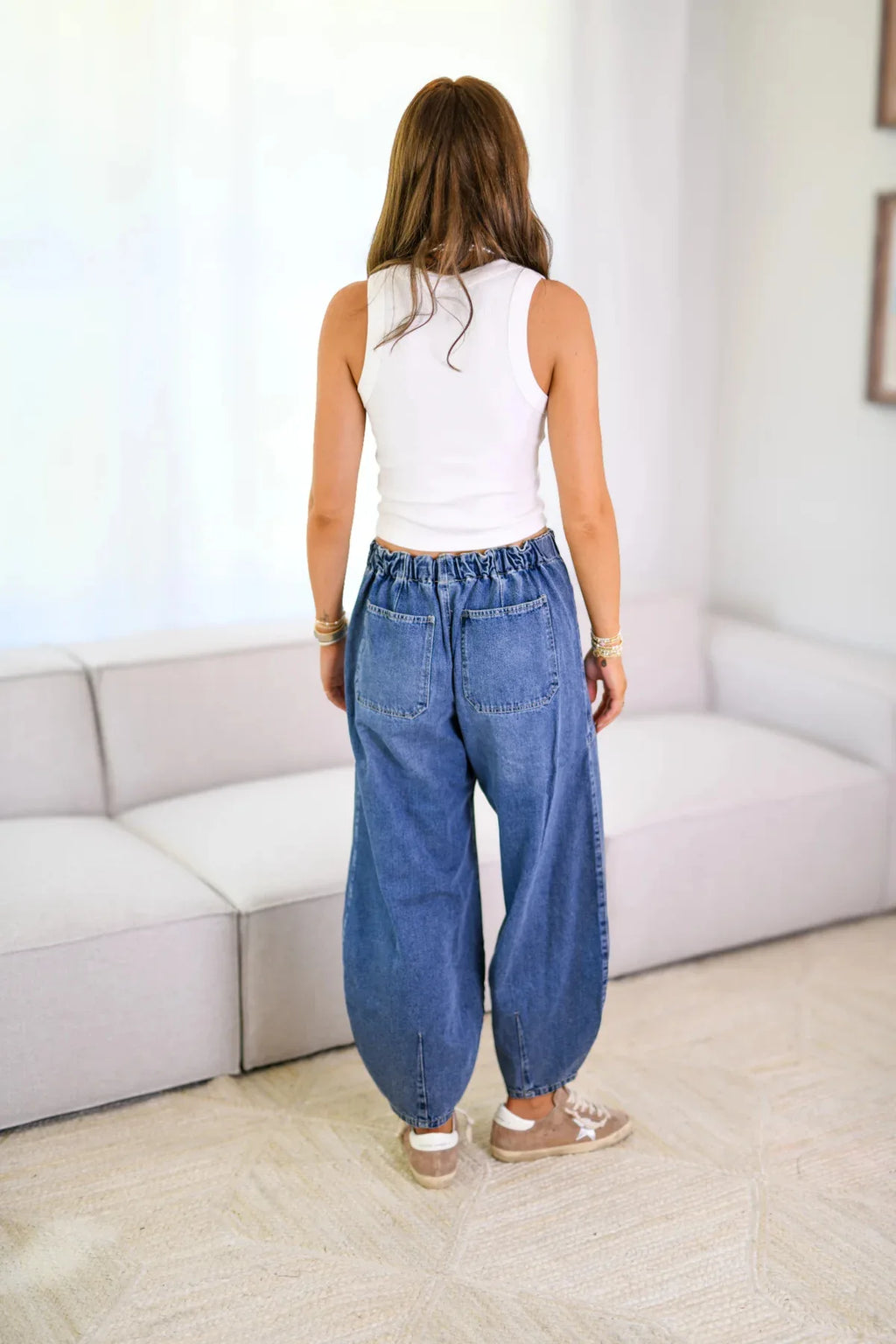 Jeans Denim Pant Women Long Pants Lace Up High Elastic Waist Mom Jeans Straight Trousers Y2k Splice Elegant Streetwear Spring