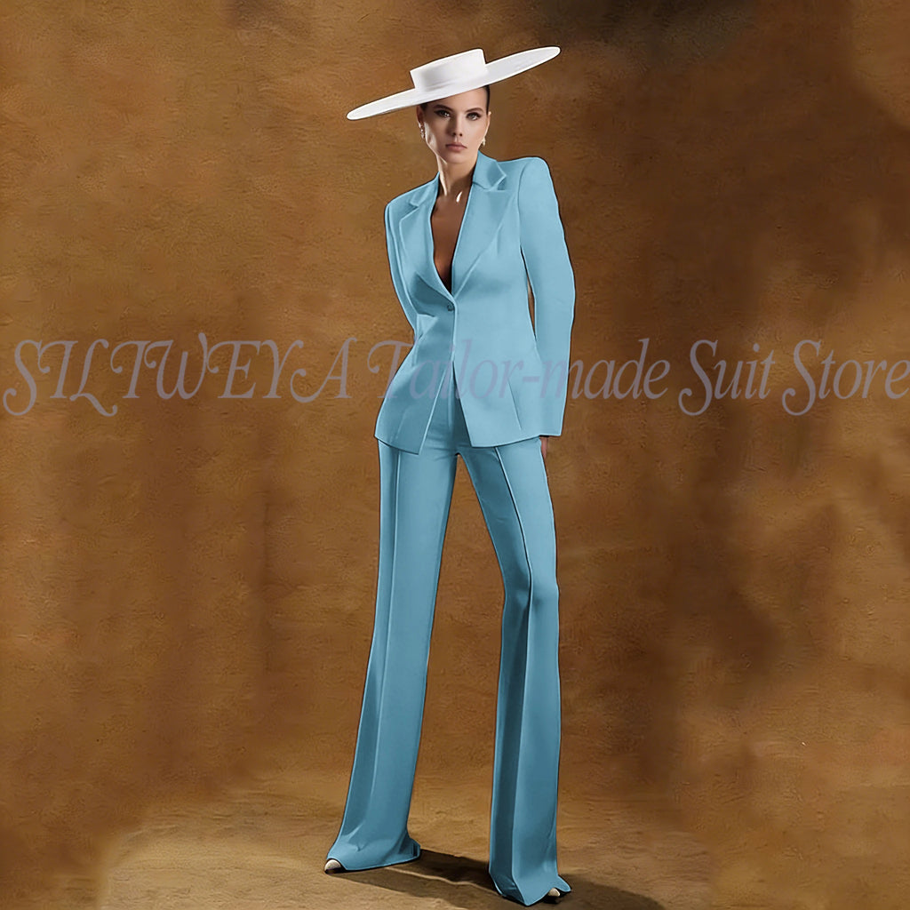 Ladies White Tailored Blazer Trousers Set Workplace Business Occasion Formal Attire 2026 Women Fashion Chic Office Commute Suit