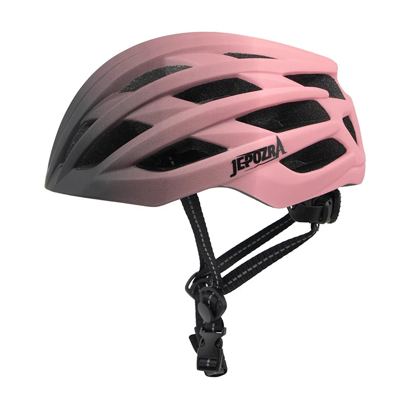JEPOZRA Cycling Helmet Man Women LED Light Helmet Road Mountain Bike Helmet Bicycle Helmet Rechargeable Brim Design Helmet