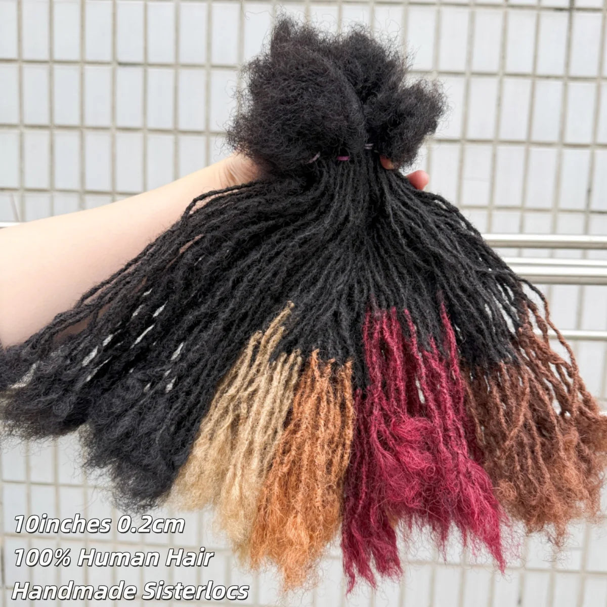Colored 2mm Handmade Sisterlocs Real Human Hair Permanent Micro Locs Extensions Natural Looking Soft Dreadlock Interlocking