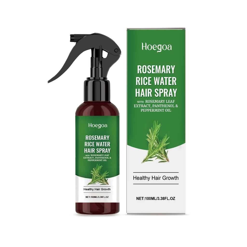 Rosemary Rice Water Hair Spray for Dry Frizzy Hair Nourishing Scalp Repair Damaged Hair Strengthen Weak Roots Reduce Breakage