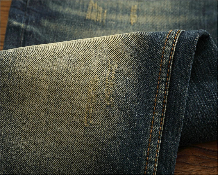 2025 Spring and Autumn New American Retro Heavyweight Denim Jeans Men's High Street 94.2% Cotton Washed Straight Casual Pants