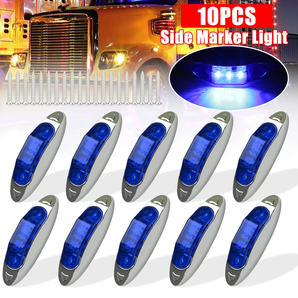 10PCS Universal LED Clearance and Side Marker Lights Piranha styling for Trucks Trailers Boats Cars Bus 12-24V Tail Indicators