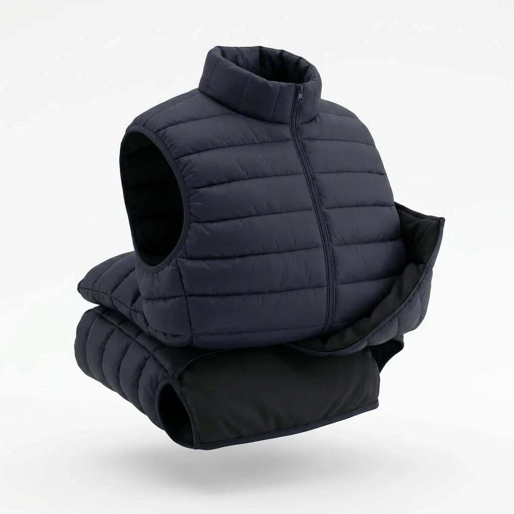 Autumn Mens Gilet Zip Mock Neck Sleeveless Winter Cozy Quilted Outer Garment for Guys Outer Shell Tops Lightweight Outer Attire