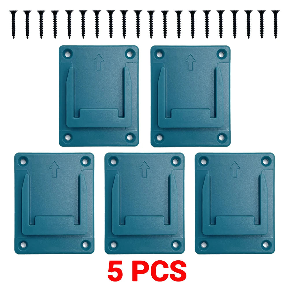 5PCS Battery Holder for Makita 18V Li-ion Battery Tools Machine Holder Storage Rack Wall Mount for BL1860 BL1850(No Battery)