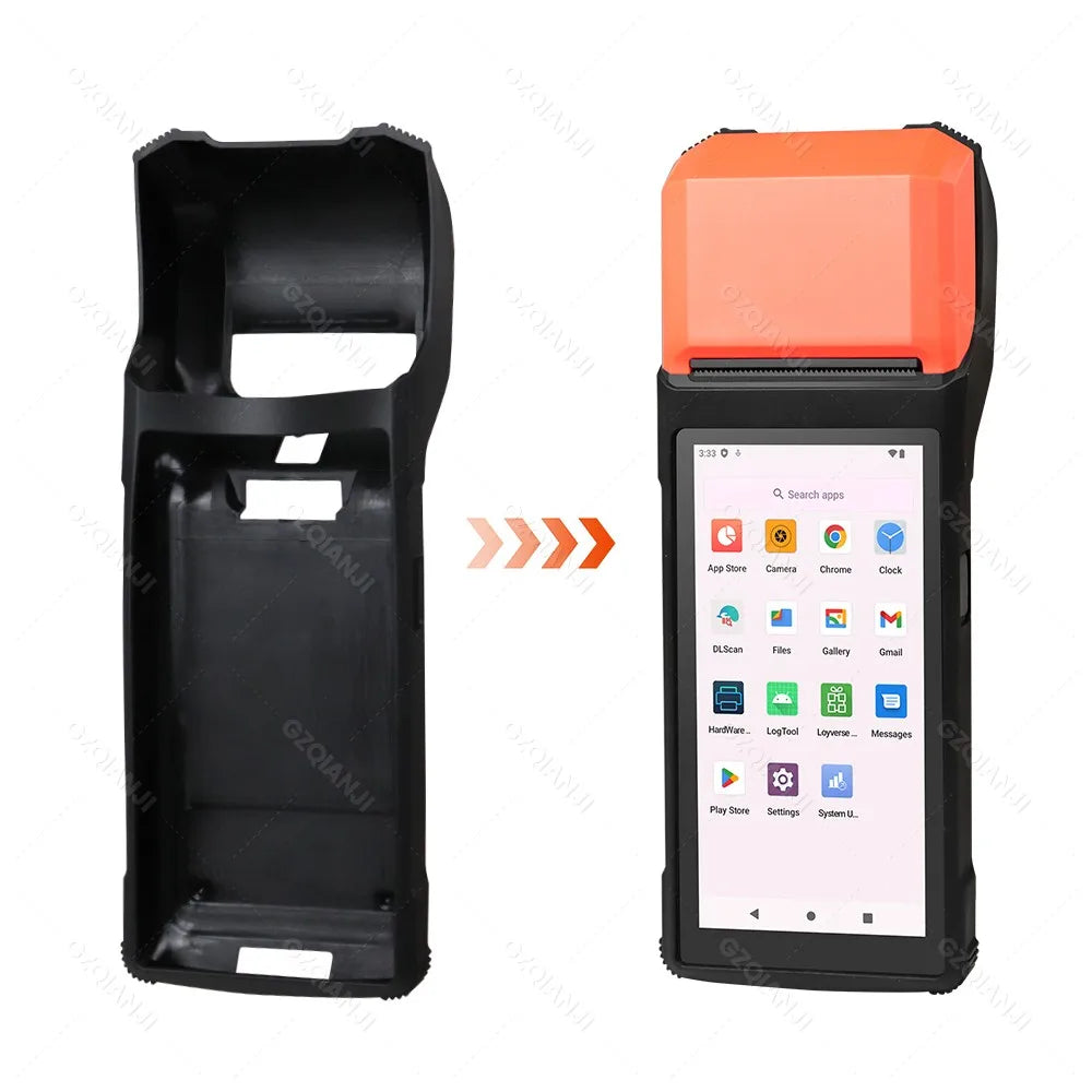 Handheld Android 13/14 PDA Printer 58MM Mobile Receipt Bill Thermal Printer 5.5 Inch Touch Screen Bluetooth Wifi NFC 2D Scanner