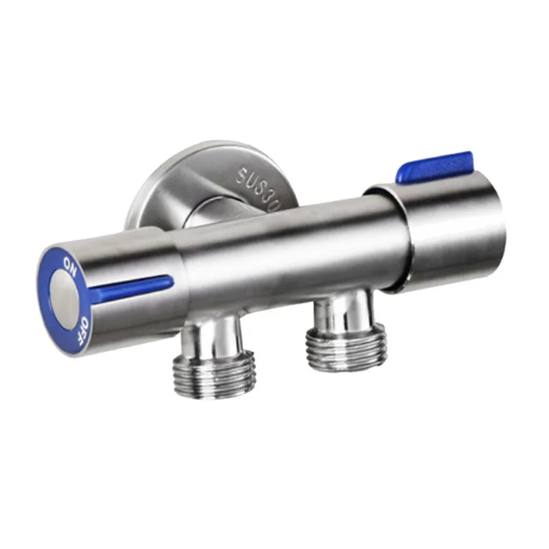 304Stainless Steel Bathroom Faucet Dual Control Double Handle Cold Water Faucet Toilet Angle Valve Outlet Valve Faucet Accessory