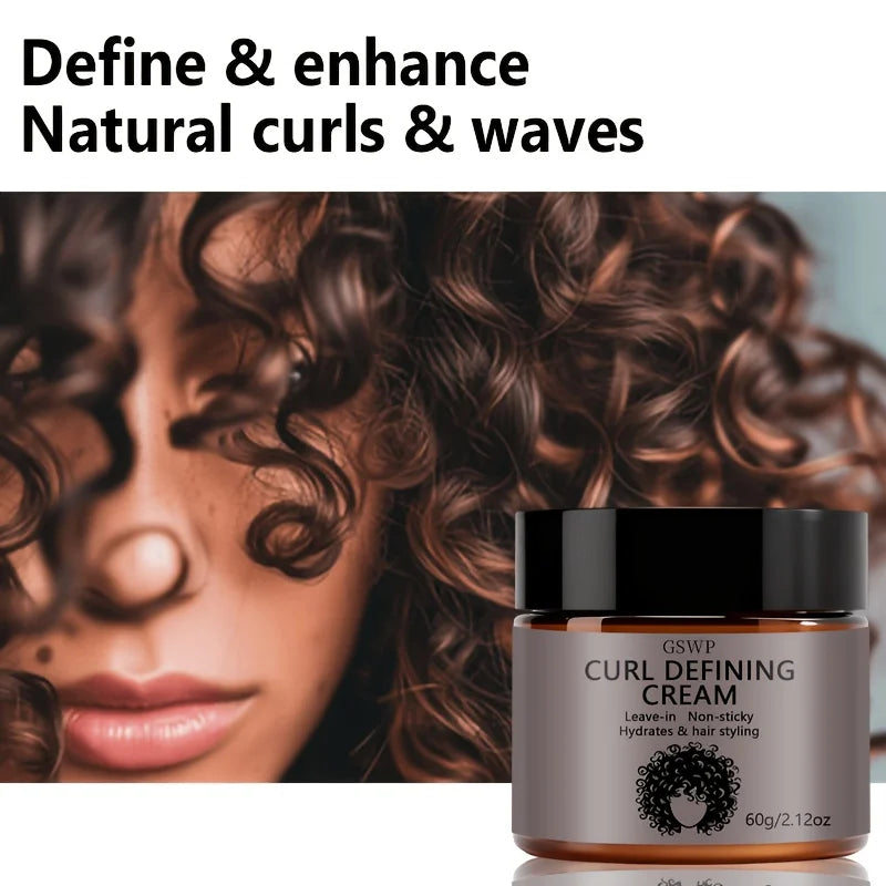 GSWP Curl Defining Cream. Contains Argan Oil. Sets Curls and Creates Perfectly Defined Waves. Controls Frizz. 60/120g