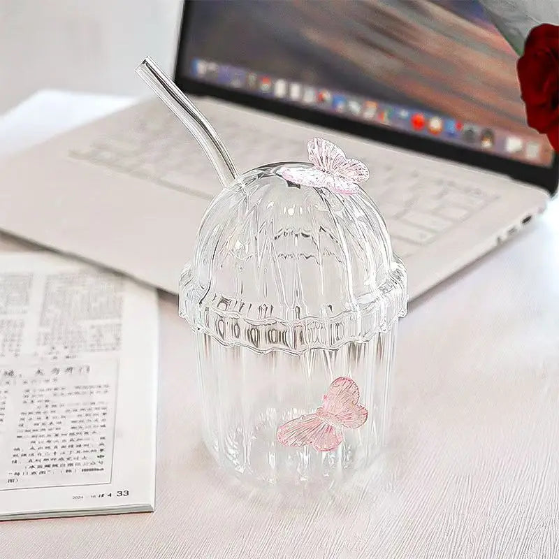 Butterfly Transparent Twisted Glass High Beauty Water Cup Beer Glass Household Juice Whiskey Glasses Cold Drink Glassware