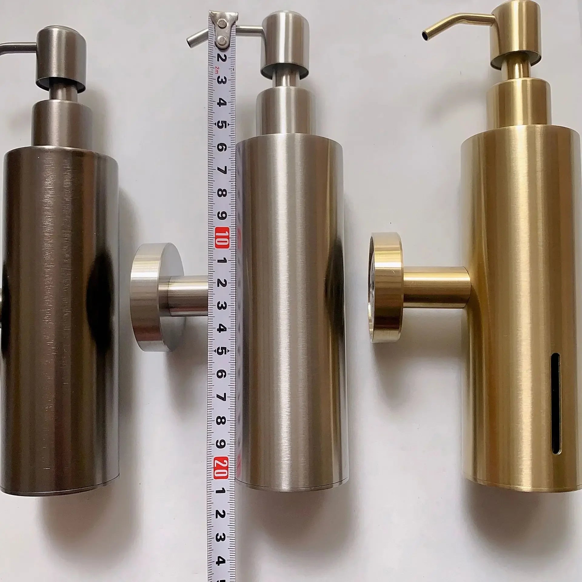 304 Brushed Stainless Steel Manual Soap Dispenser Wall Mounted Golden Black Square Round Soap Dispenser for Hotel Bathrooms
