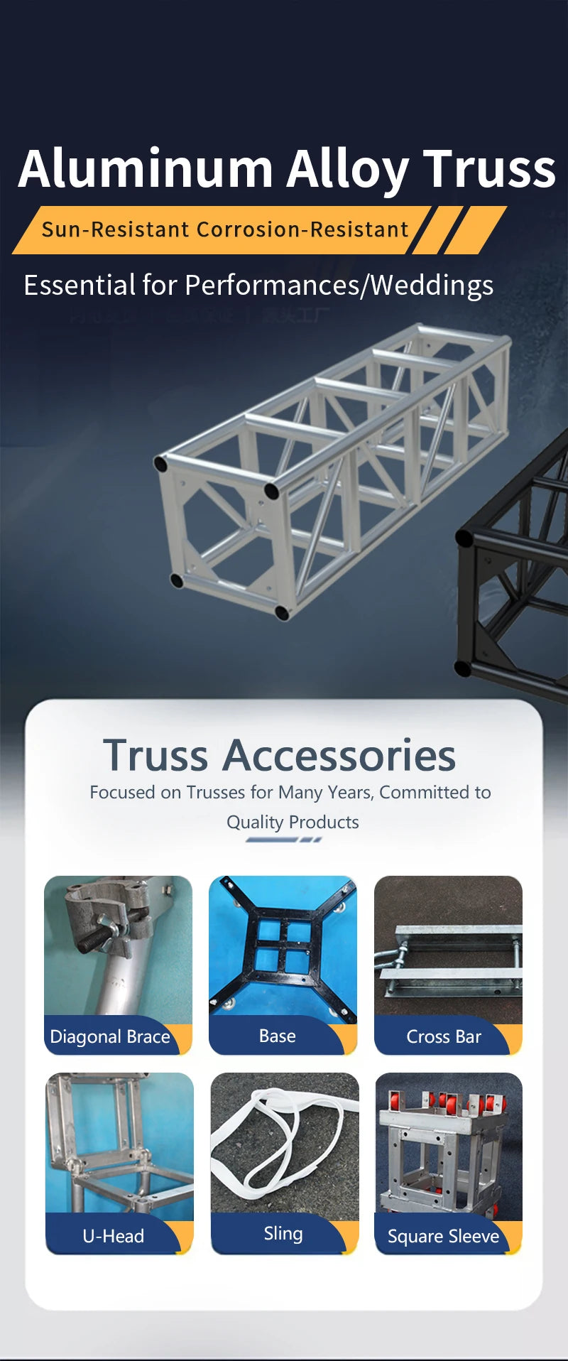 Good Quality Aluminum Alloy Truss System for Concert Event Spigot Truss Custom Size Display CE Certified