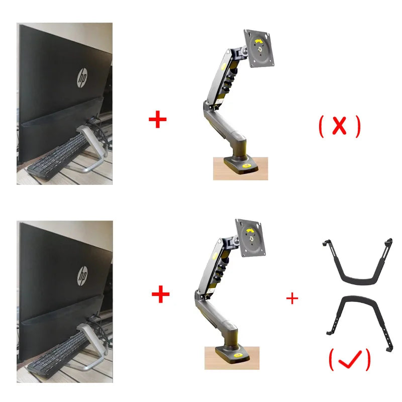 NEW NB F80 2-9kg Popular 17"30" Monitor Screen Desktop Stand Computer Bracket Gas Spring Long Arm Clamp Grommet Hole 360 Rotate