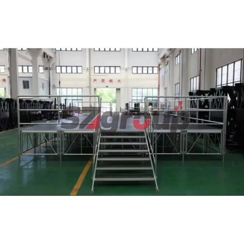 Custom Large Foldable Aluminum Alloy Stage for Concert Events Portable Square Pattern Stage TUV Certified