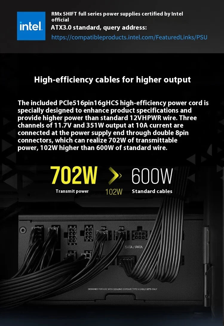 Hot Seiiling  PC Power  RM rated SHIFT850/1000/1200W desktop computer gold medal power supply
