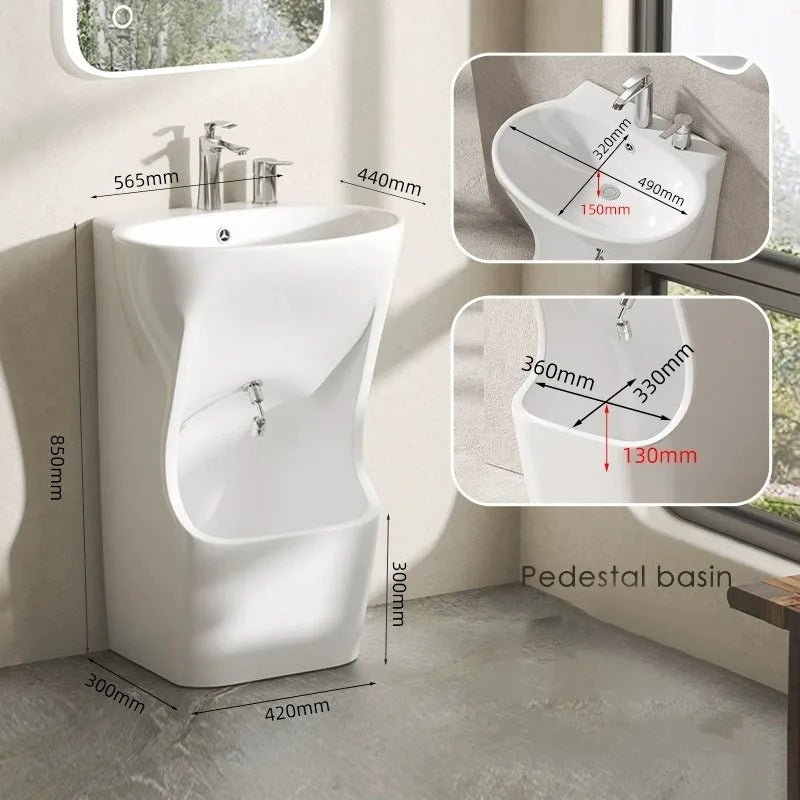 Ceramic floor-to-ceiling sink wash basin Ceramic independent base sink