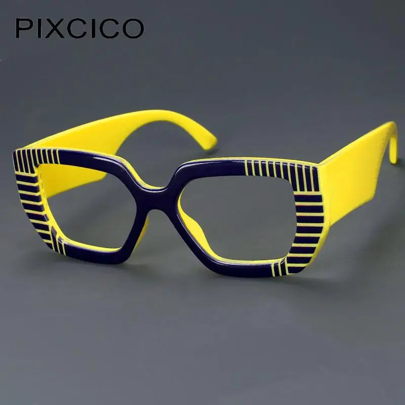 R57095 Women Fashion Colorful Stripe Reading Glasses Dioptric +0.50~+3.50 Lady Trend Square Large Frames Presbyopic Eyeglass