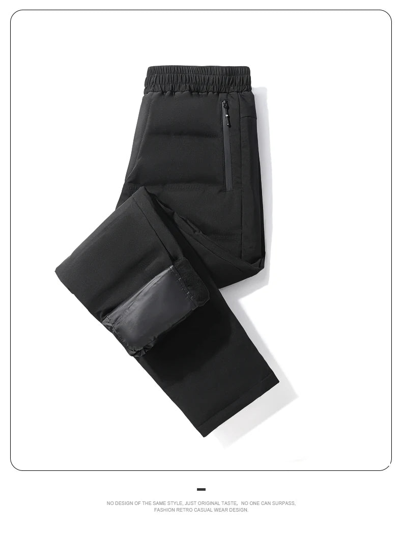 Winter Duck Down Pants Men Minimalist Style Plus Size Down Pants Male Outdoor Windproof Solid Warm Winter Trousers 7XL