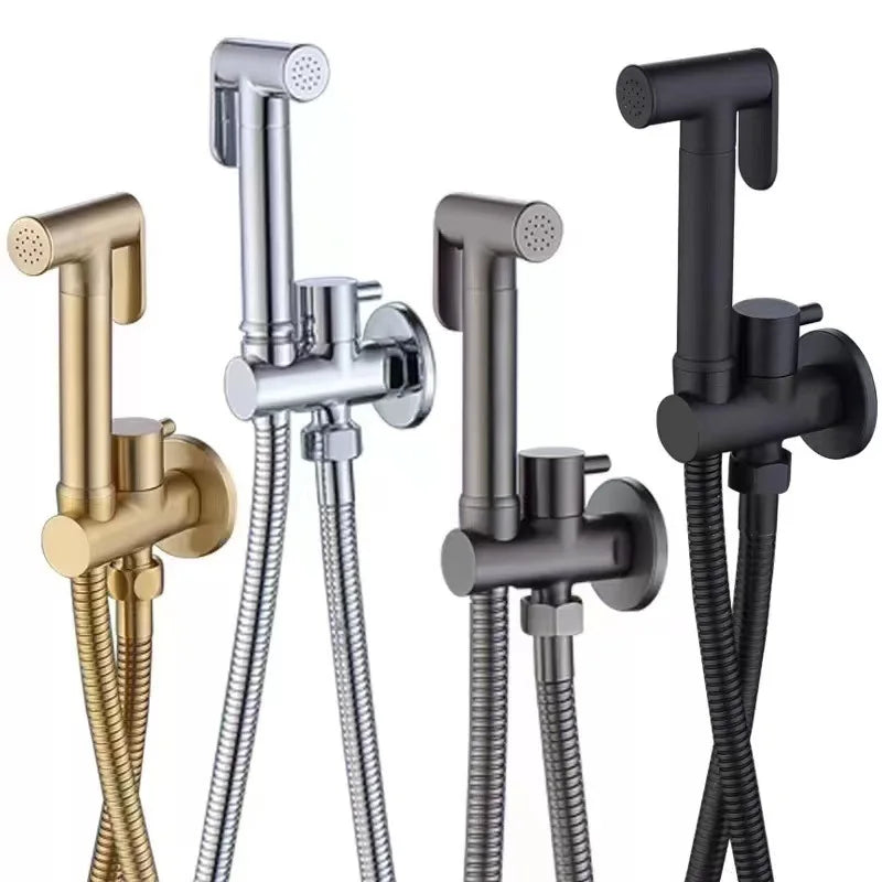 Brass Handheld Toilet Bidet Sprayer Set Accessories Black Bidet Faucet for Bathroom Sprayer Shower Head Self Cleaning White