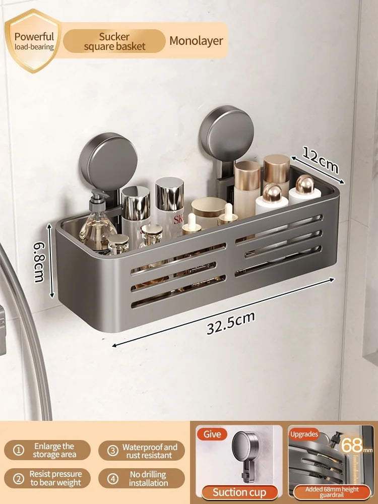 Bathroom Storage Shelf Suction Cup Perforation-Free Bathroom Triangle Toilet Wash Counter Corner Bathroom Storage Shelf