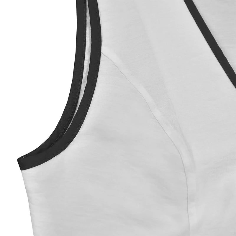 BKLD 2025 Women's Temperament Commuting Suit Contrasting Button Sleeveless Vest Tops+Zipper Pockets Pants Fashion Casual Outfits